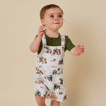SNUGGLE HUNNY DIGGERS & TRACTORS OVERALL SHORTS