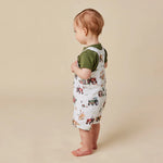 SNUGGLE HUNNY DIGGERS & TRACTORS OVERALL SHORTS