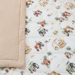 SNUGGLE HUNNY DIGGERS & TRACTORS ORGANIC COTTON COT COMFORTER