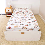 SNUGGLE HUNNY DIGGERS & TRACTORS ORGANIC COTTON FITTED SHEET