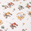 SNUGGLE HUNNY DIGGERS & TRACTORS ORGANIC COTTON FITTED SHEET