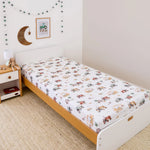 SNUGGLE HUNNY DIGGERS & TRACTORS ORGANIC COTTON FITTED SHEET