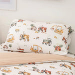 SNUGGLE HUNNY DIGGERS & TRACTORS ORGANIC COTTON PILLOW CASE