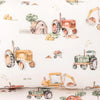 SNUGGLE HUNNY DIGGERS & TRACTORS ORGANIC COTTON PILLOW CASE