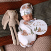 SNUGGLE HUNNY BEARS ORGANIC SNUGGLE SWADDLE & BEANIE SET