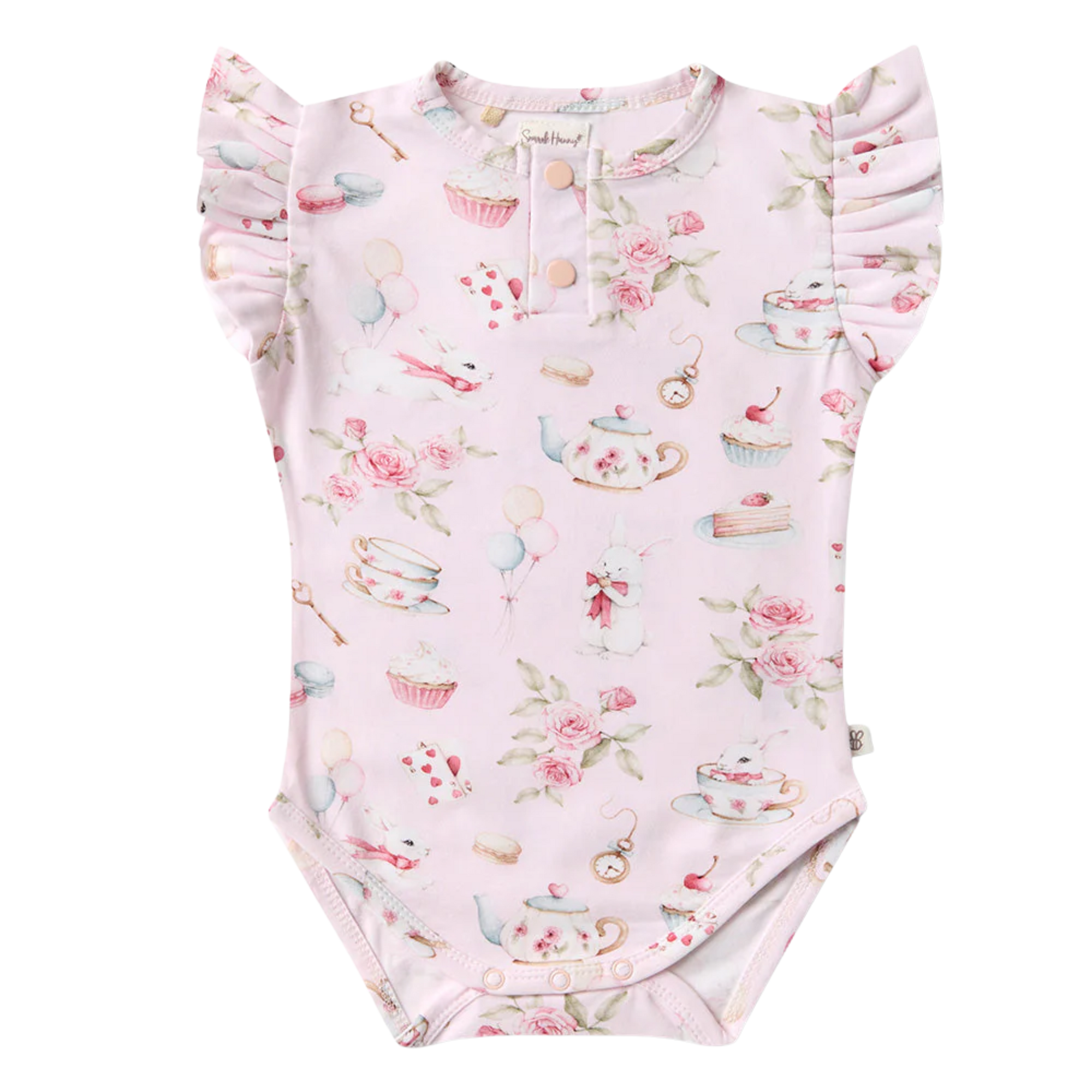 SNUGGLE HUNNY ALICE'S TEA PARTY SHORT SLEEVE BODYSUIT