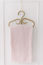 SNUGGLE HUNNY BLUSH PINK DIAMOND KNIT BLANKET