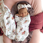 SNUGGLE HUNNY FAIRY GARDEN JERSEY WRAP & TOPKNOT SET
