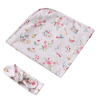SNUGGLE HUNNY ALICE'S TEA PARTY JERSEY WRAP & TOPKNOT SET