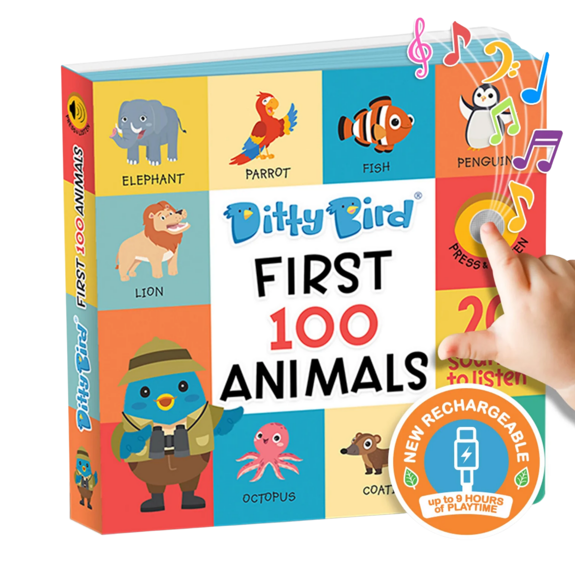 DITTY BIRD FIRST 100 ANIMALS MULTI-COLOURED