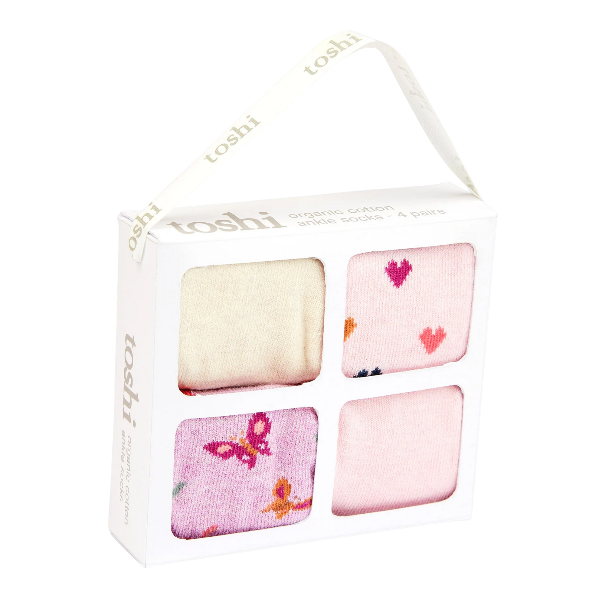 TOSHI ORGANIC SOCKS GIFT BOX ANKLE / ASSORTED / SWEETHEART