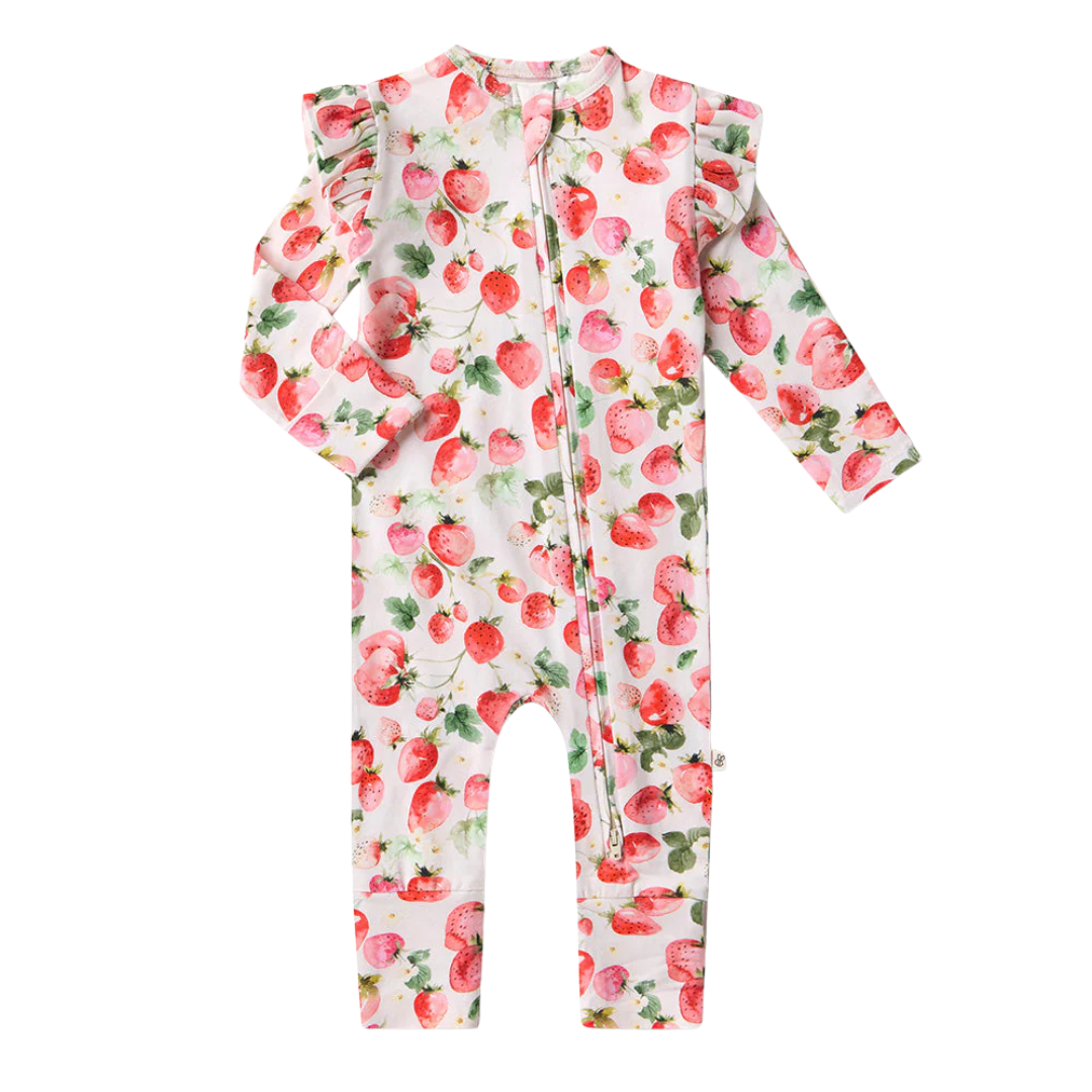 SNUGGLE HUNNY STRAWBERRY SNUGGLESUIT CONVERTIBLE ROMPER