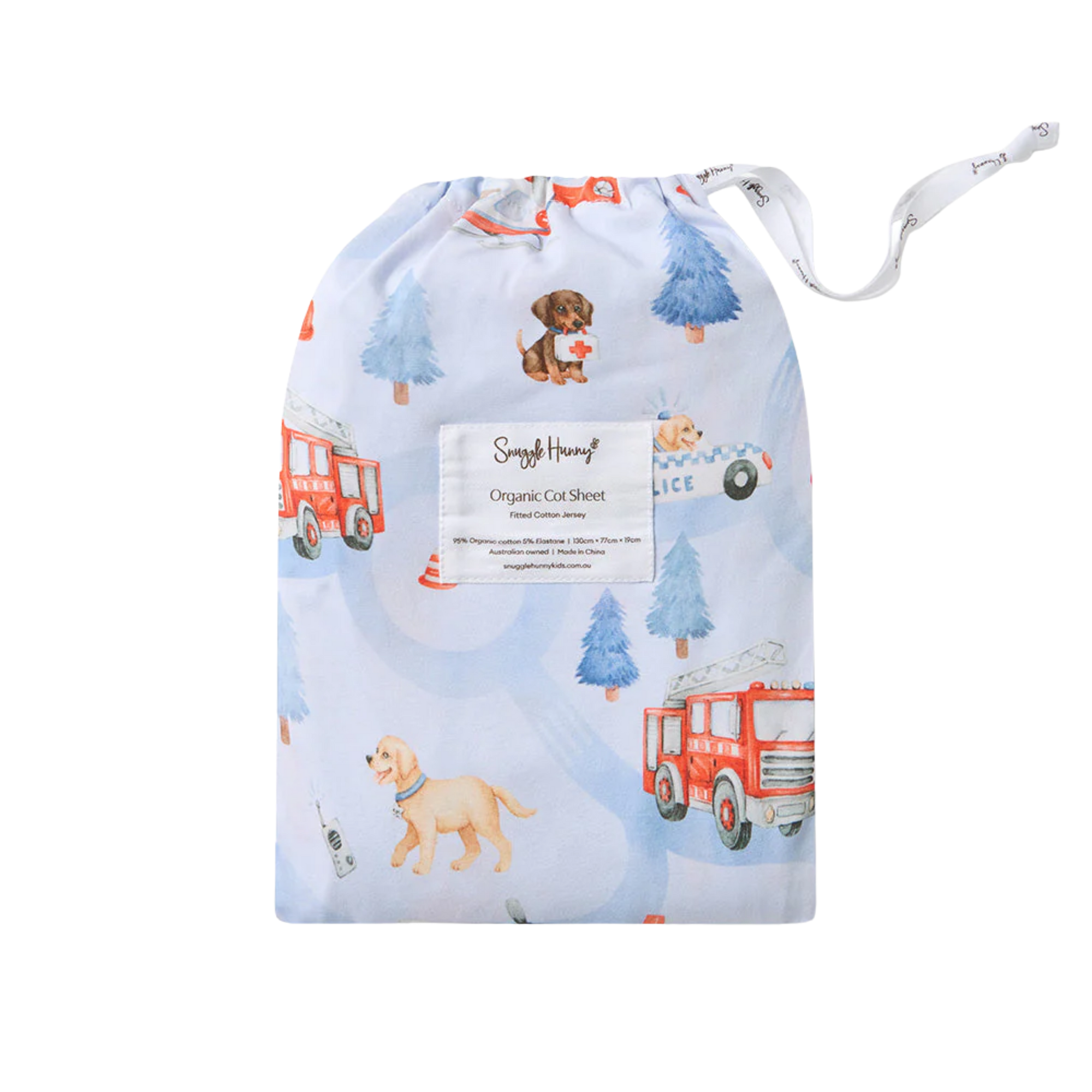 SNUGGLE HUNNY TO THE RESCUE FITTED COT SHEET
