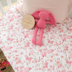 SUGGLE HUNNY FLAMINGOS FITTED COT SHEET