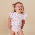 SNUGGLE HUNNY FLAMINGOS SHORT SLEEVE BODYSUIT WITH FRILL