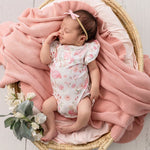 SNUGGLE HUNNY FLAMINGOS SHORT SLEEVE BODYSUIT WITH FRILL