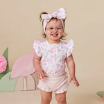 SNUGGLE HUNNY FLAMINGOS SHORT SLEEVE BODYSUIT WITH FRILL