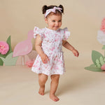 SNUGGLE HUNNY FLAMINGOS SHORT SLEEVE DRESS