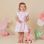 SNUGGLE HUNNY FLAMINGOS SHORT SLEEVE DRESS