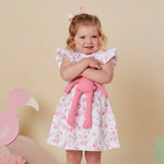 SNUGGLE HUNNY FLAMINGOS SHORT SLEEVE DRESS