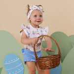 SNUGGLE HUNNY FLOPSY BUNNIES SHORT SLEEVE BODYSUIT WITH FRILL