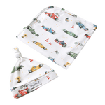 SNUGGLE HUNNY LITTLE RACERS JERSEY WRAP & BEANIE SET