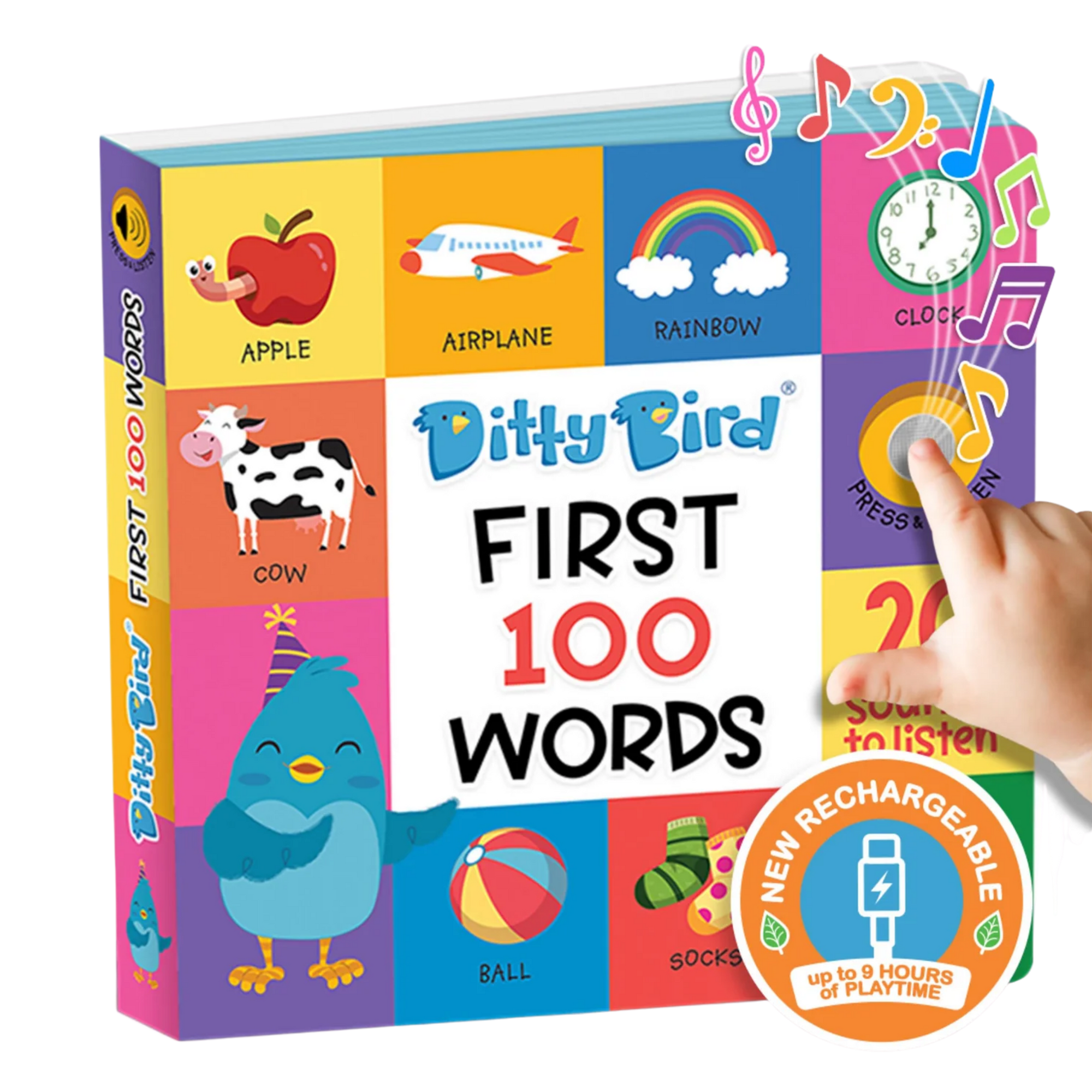 DITTY BIRD FIRST 100 WORDS MULTI-COLOURED