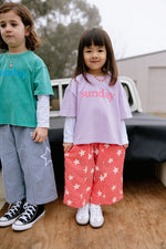 SUNDAY SIBLINGS  DUSTY STAR PANTS - PINK GINGHAM (PRE-ORDER)
