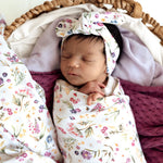 SNUGGLE HUNNY GRACIE JERSEY WRAP & TOPKNOT SET