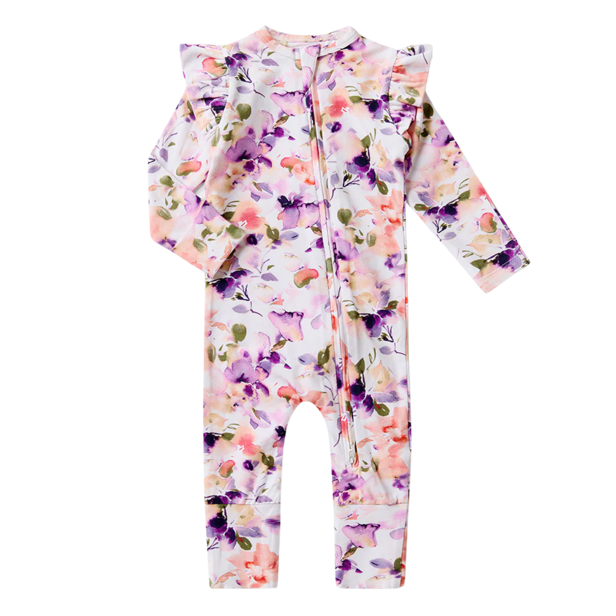 SNUGGLE HUNNY BLUSHING BEAUTY ORGANIC SNUGGLESUIT CONVERTIBLE ROMPER WITH FRILL