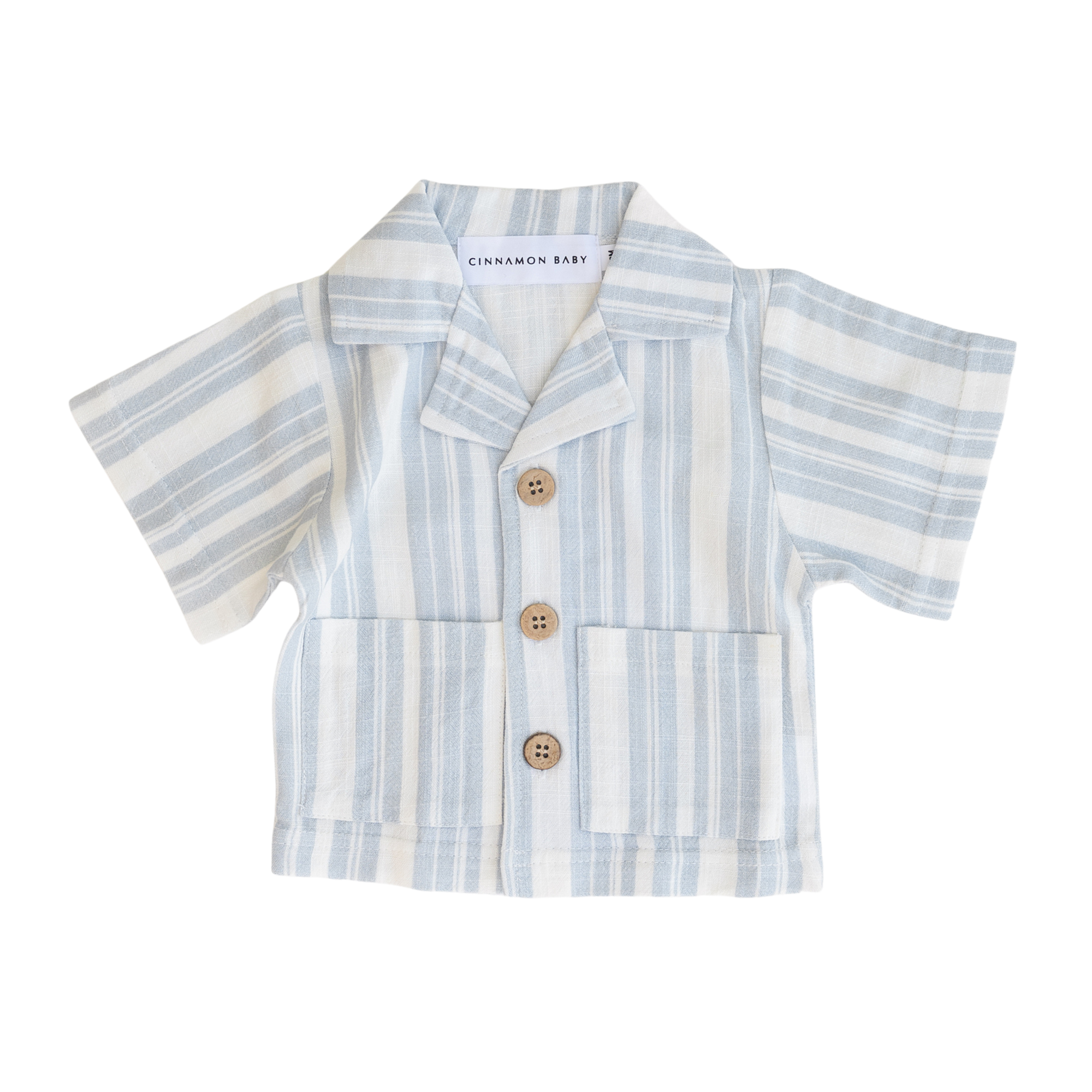 CINNAMON BABY BLUE SUMMER LINEN SHIRT
