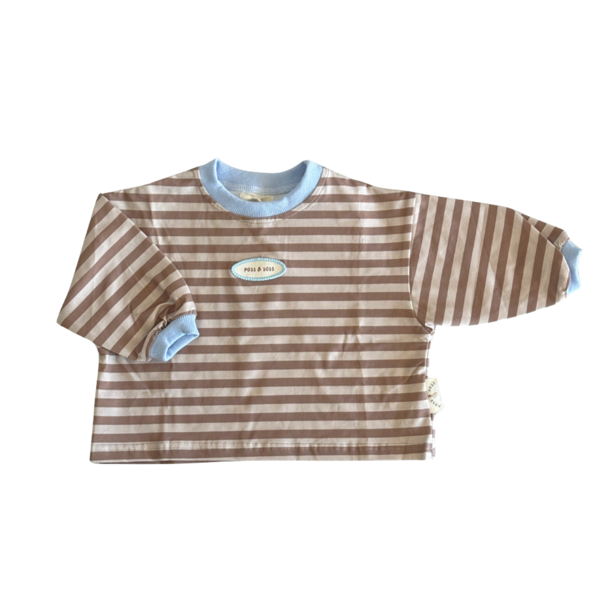 POSS & SOSS STRIPE LONG SLEEVE TEE - STONE