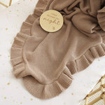 SNUGGLE HUNNY HAZELNUT RUFFLE KNIT BABY BLANKET