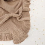 SNUGGLE HUNNY HAZELNUT RUFFLE KNIT BABY BLANKET