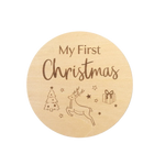 SNUGGLE HUNNY CHRISTMAS / EASTER LARGE WOODEN MILESTONE CARD