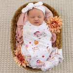 SNUGGLE HUNNY ICE CREAMS JERSEY WRAP & TOPKNOT SET