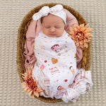 SNUGGLE HUNNY ICE CREAMS JERSEY WRAP & TOPKNOT SET