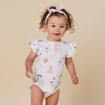 SNUGGLE HUNNY ICE CREAMS SHORT SLEEVE BODYSUIT WITH FRILL