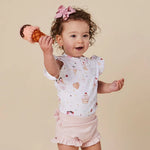 SNUGGLE HUNNY ICE CREAMS SHORT SLEEVE BODYSUIT WITH FRILL