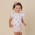 SNUGGLE HUNNY ICE CREAMS SHORT SLEEVE BODYSUIT WITH FRILL