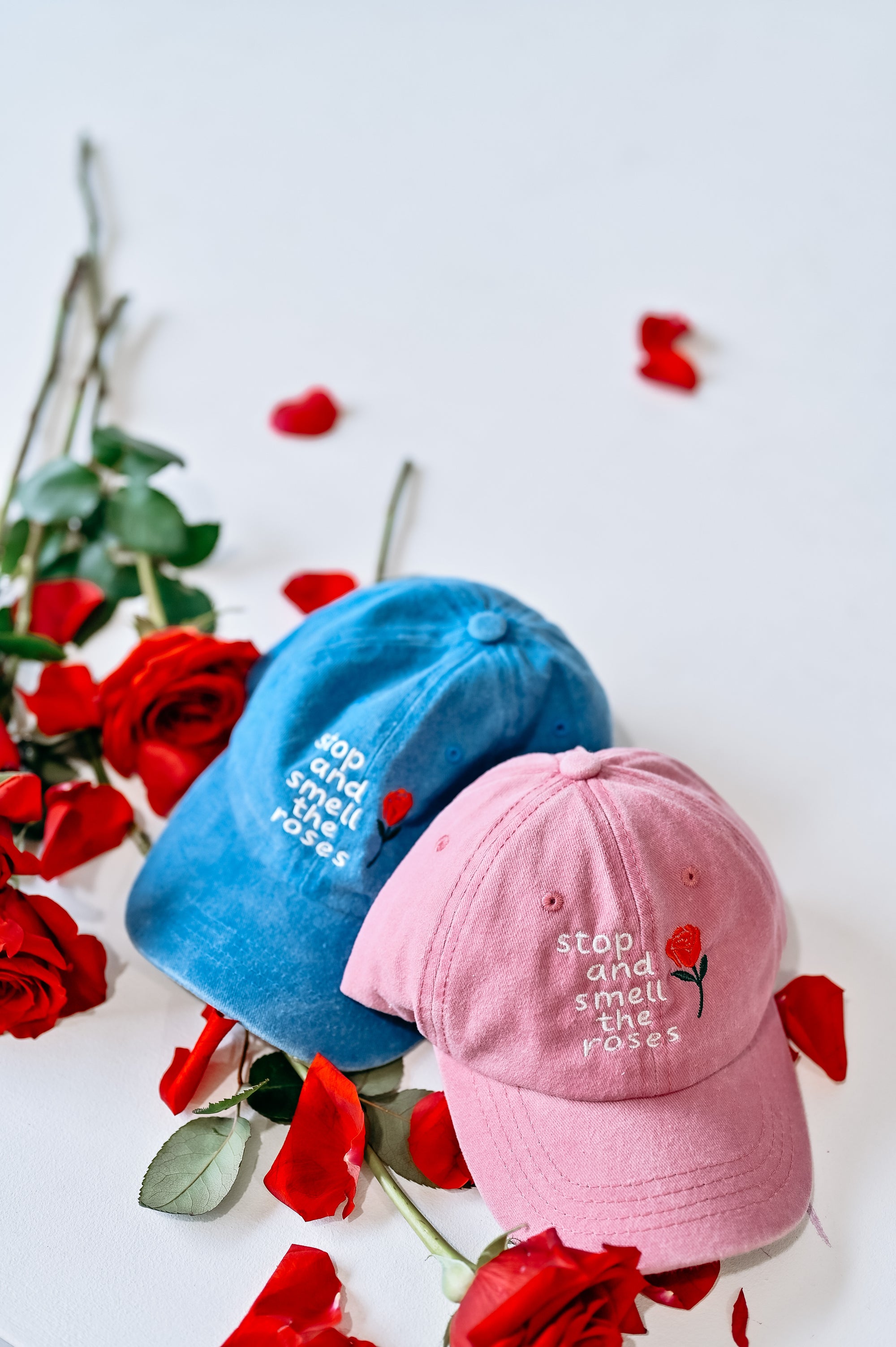 DEAR DARCY STOP AND SMELL THE ROSES CAP - PINK