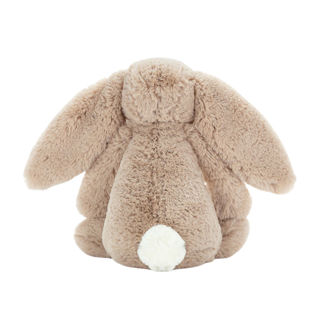 Jellycat Bashful Beige Bunny plush toy – soft beige stuffed bunny with long floppy ears, velvety fur, and cuddly design for babies, toddlers, and Jellycat collectors