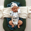SNUGGLE HUNNY TRAINS LONG SLEEVE ORGANIC BODYSUIT