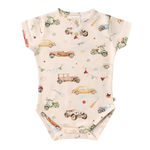 SNUGGLE HUNNY VINTAGE CARS SHORT SLEEVE BODYSUIT