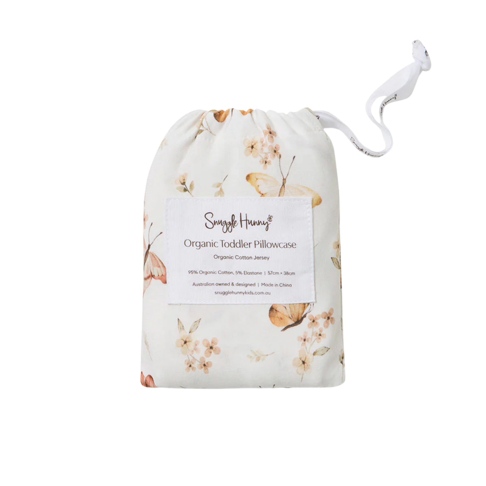SNUGGLE HUNNY BUTTERFLY ORGANIC COTTON PILLOW CASE