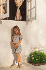 CINNAMON BABY BLACK GINGHAM FRILL SHORTS