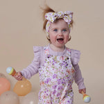 SNUGGLE HUNNY LAVENDER RIB LONG SLEEVE BODYSUIT WITH FRILL