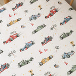 SNUGGLE HUNNY LITTLE RACERS FITTED COT SHEET