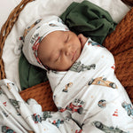 SNUGGLE HUNNY LITTLE RACERS JERSEY WRAP & BEANIE SET