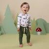 SNUGGLE HUNNY TRAINS LONG SLEEVE ORGANIC BODYSUIT